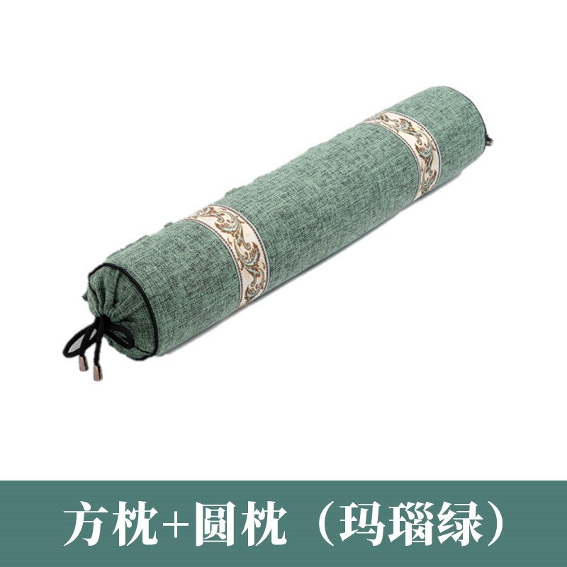 Cervical Pillow Bamboo Charcoal Health Pillow Washable Hawthorn Candy Pillow Neck Protection Cylindrical Thickened Linen Moxa Pillow - Image 1