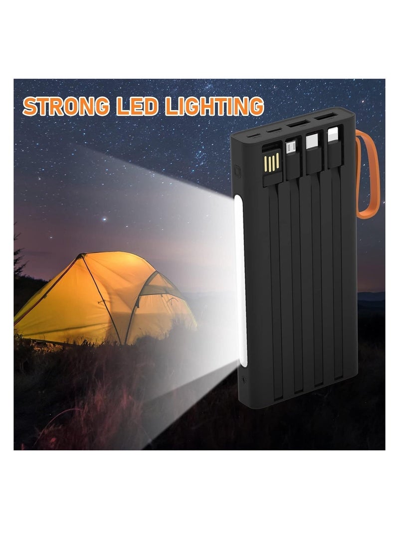 أوالي, بنك طاقة بسعة 20000 مللي أمبير مع كابلات مدمجة، شحن سريع بقوة 22.5 واط، منفذ Type-C PD، شاشة رقمية، ضوء LED، (أسود) - Image 5