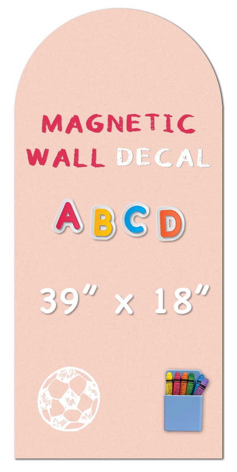 YOUNGJQ Magnetic Arch Wall Decal, Magnetic Chalkboard for Wall 39" x 18" Adhesive Backing Wallpaper for Playroom Home(Camel Blush) - Image 1