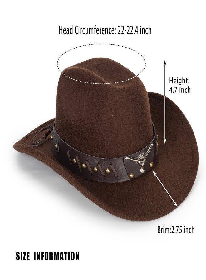 CaySep Women-Rhinestone-Western-Cowboy-Hats - Vintage-Wide-Brim-Cowgirls-Hat Bling-Diamond-Hat for Disco Music Party M/L, Unique Coffee, M - Image 3