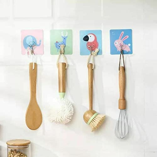 Obbi Plastic Self Adhesive No Drills Wall/Rail/Kitchen/Bathroom Strong Sticky Towel Hanger Hook Multicolored, Pack of 20 - Image 3