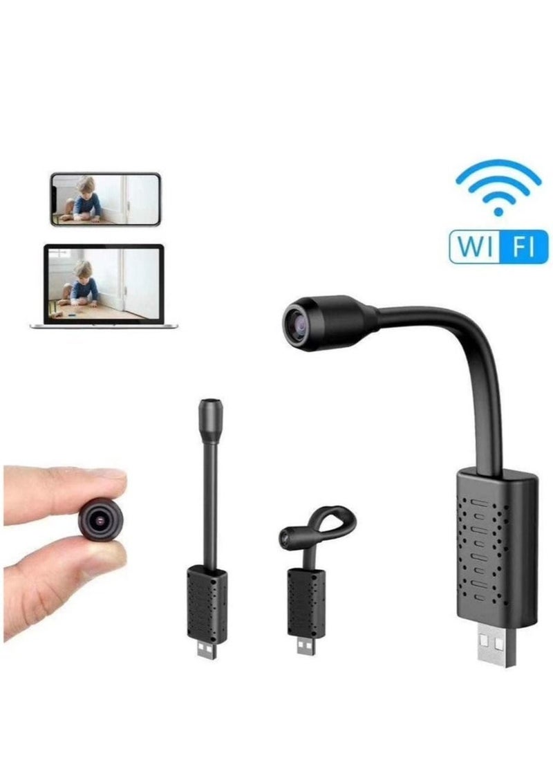 Generic USB Camera Portable Wifi Camera Mini Wireless USB IP Camera Flexible 360 Degree Video Motion Detection Camera (Black) Electronics Small Wireless Camera  - Image 2