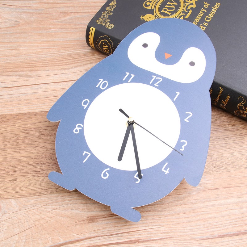 2 pcs Adorable Room Clock Cartoon Penguin Clock Wall Hanging Clock DIY Time for Home Kindergarten - Image 5