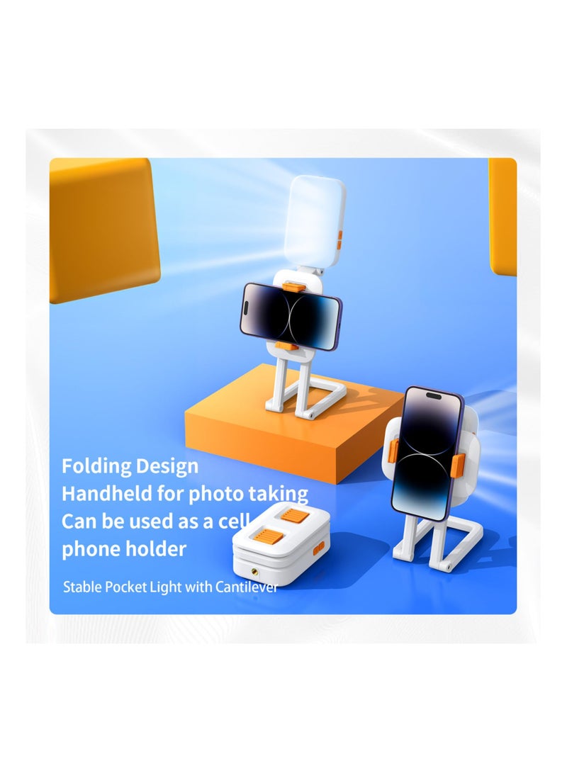 إسكدنيا ضوء سيلفي محمول 82 LED ضوء هاتف 3 أوضاع إضاءة وأوضاع RGB ضوء قابل لإعادة الشحن حامل هاتف قابل للطي للصور السيلفي، فلوغ، تيك توك، فيديو (مع حامل قابل للطي) - Image 4