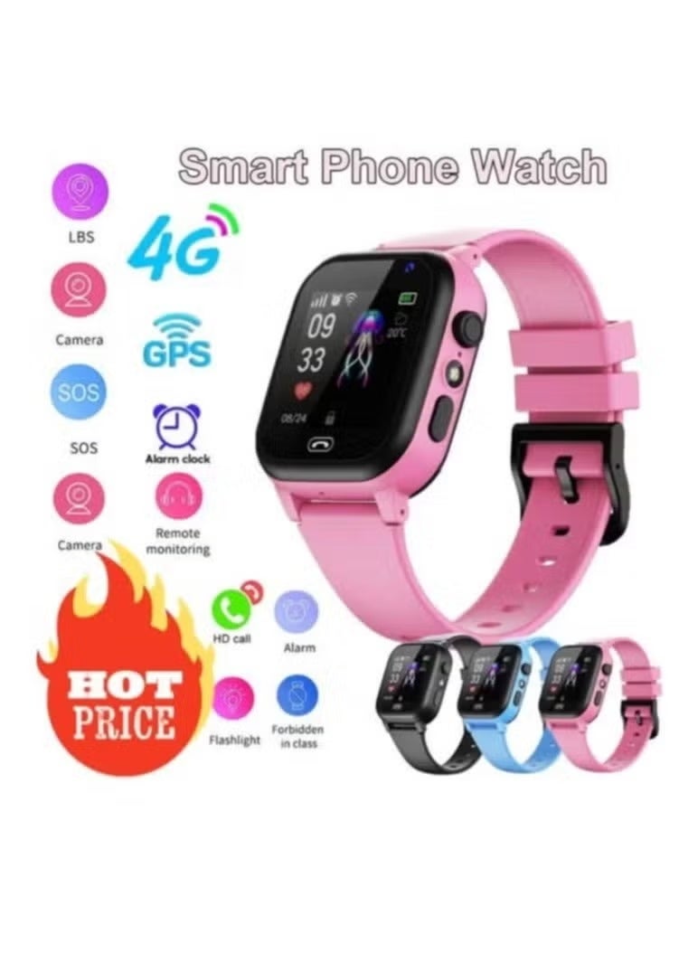 A ZONE C005 Kids Smart Watch with Touchscreen ‚Äì GPS Tracking, SOS Call, Two-Way Communication, Camera, Educational Games & Water Resistance ‚Äì Long Battery Life & Safe Design ‚Äì Ideal for Boys & Girls (Pink) - Image 3