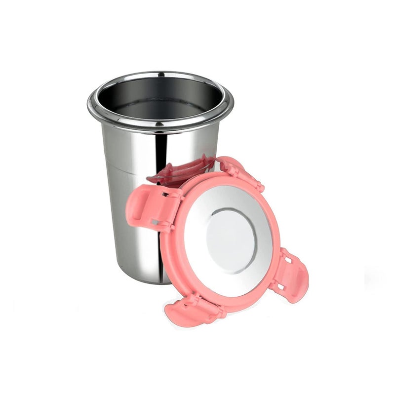 WRYER Stainless Steel Tumbler for Traveling & Tiffin for Coffee, Tea, Beer, Milk, Lassi, Butter Milk Glass Tumbler with Airtight Lid Cap Fusion Bottle - Image 3