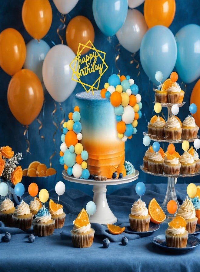 SPFYunion 75PCS Cake Decorations Balls Colorful Cake Topper in Pearl Orange Blue for Wedding Birthday Party Bubble Balls DIY Decoration - Image 3