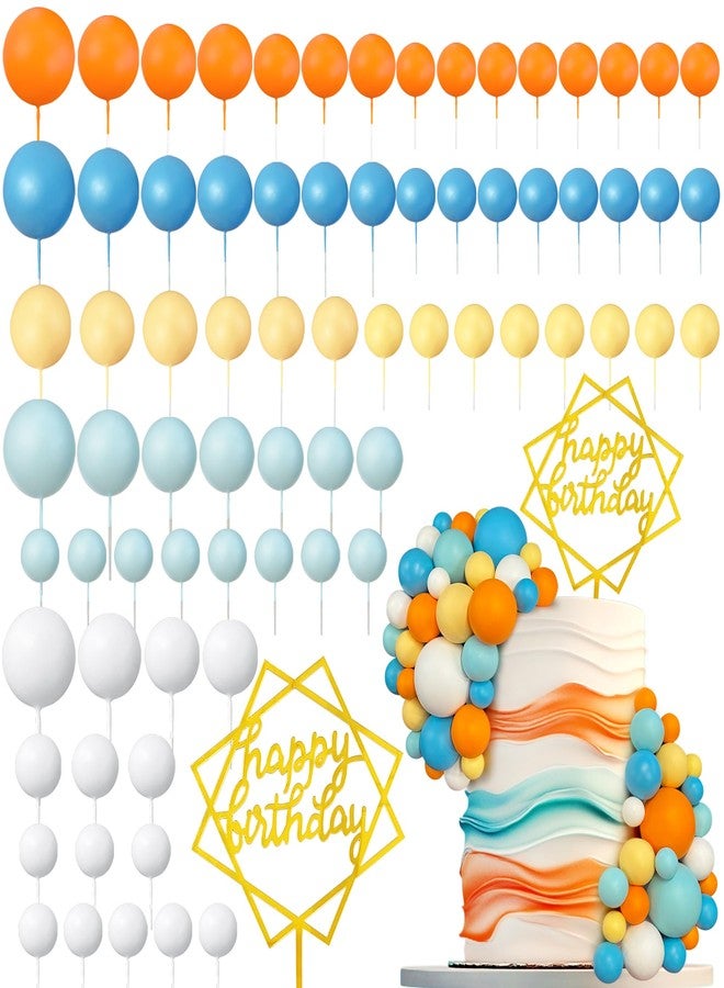 SPFYunion 75PCS Cake Decorations Balls Colorful Cake Topper in Pearl Orange Blue for Wedding Birthday Party Bubble Balls DIY Decoration - Image 1