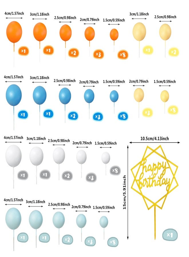 SPFYunion 75PCS Cake Decorations Balls Colorful Cake Topper in Pearl Orange Blue for Wedding Birthday Party Bubble Balls DIY Decoration - Image 2