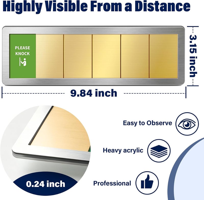 EliteSign Office Door Signs- 6 Options Out Of Office Sign for Door,Do Not Disturb, In A Meeting,Please Knock, Come On In,Back Soon, Privacy Slider Sign for Workplace Privacy & Conference Room - Image 2