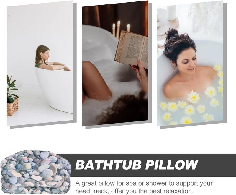Soaking Tub Pillow with Suction Cups Bath Tub Pillow Headrest Foam Cushion for Neck and Back Support Spa Bath Accessory for Adults - Image 4