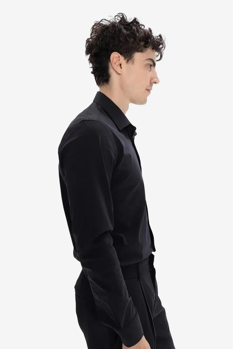 Giesto Black GIESTO Slim Fit Poplin Button-Up Shirt for Men | Best Price UAE