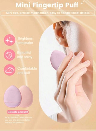 Makeup Sponge Set 6pcs – Velvet Powder Puff, Concealer Sponge & Beauty Blender (Multicolor) - view 4