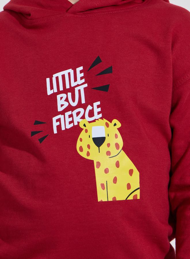 Styli Boys Red Graphic Print Long Sleeves Oversized Hoodie - Image 3