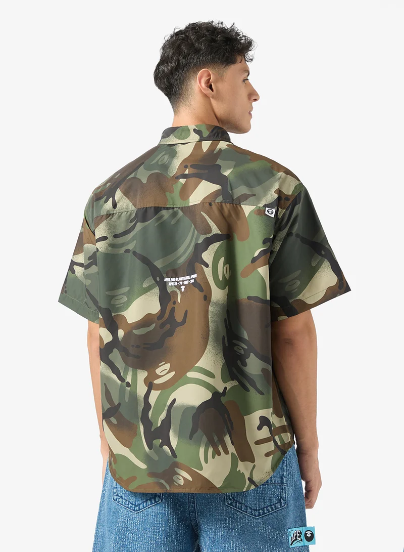 AAPE AAPEUNVS moonface logo cargo shirt