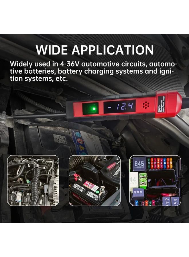 Red LCD Digital Voltage Tester 4 36V DC Automotive Circuit Checker - Image 4