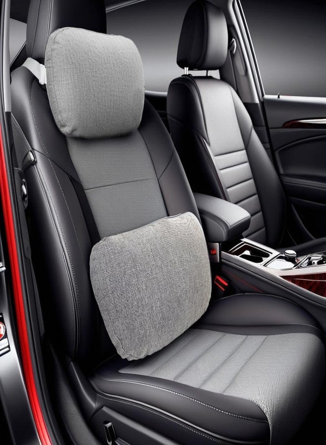 JMGBird Car Neck Pillow and Back Cushion Lumbar Support for Driving Office Relaxing with Adjustable Strap Comfort Support Neck and Back for Car Seats Office Chairs Trains Airplanes Gaming Chairs Wheelchairs - Image 1