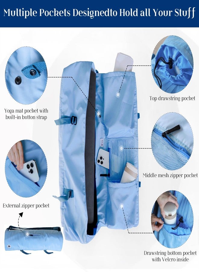 Tumaz Yoga Mat Bag | Padded Adjustable Shoulder Strap | Fits Up to 26" Mats | Multi-Pocket Storage for Essentials | Heavy-Duty G-Hook Closure | Lightweight & Durable for Yoga, Pilates & Fitness - Image 5