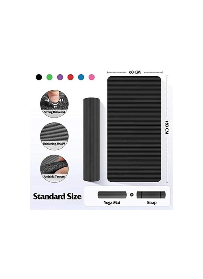 Generic Yoga And Gymnastics Exercise Mat - Black  - Image 4