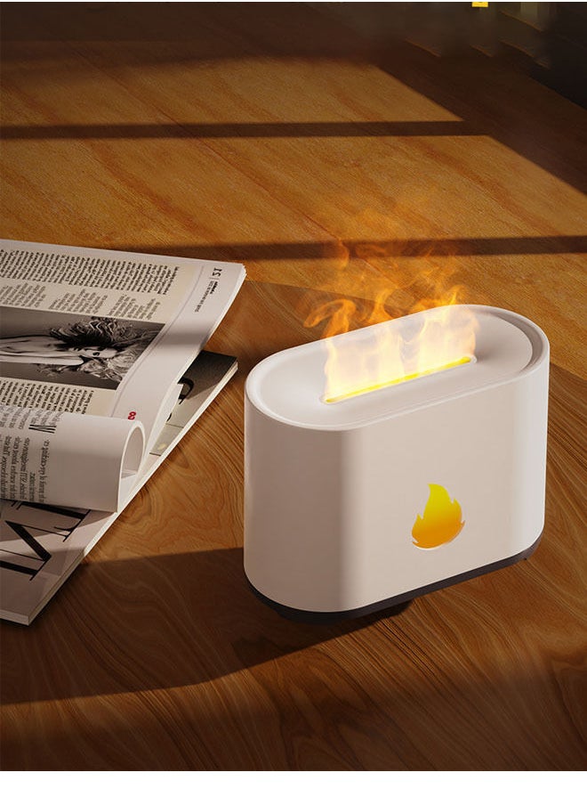 200ml Essential Oil Diffuser LED Simulation Flame Ultrasonic Humidifier Home Office Air Freshener Fragrance Sooth Sleep Atomizer
