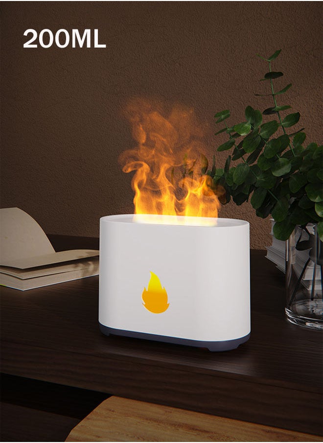 200ml Essential Oil Diffuser LED Simulation Flame Ultrasonic Humidifier Home Office Air Freshener Fragrance Sooth Sleep Atomizer