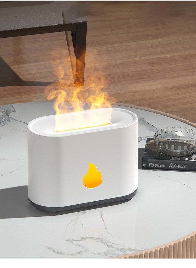 200ml Essential Oil Diffuser LED Simulation Flame Ultrasonic Humidifier Home Office Air Freshener Fragrance Sooth Sleep Atomizer