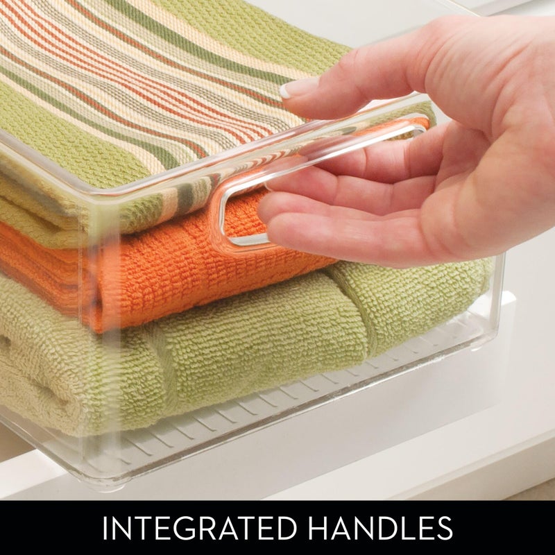 InterDesign حاوية تخزين قابلة للتكديس من بلاستيك معاد تدويره من iDesign - مجموعة Linus - شفافة - Image 3