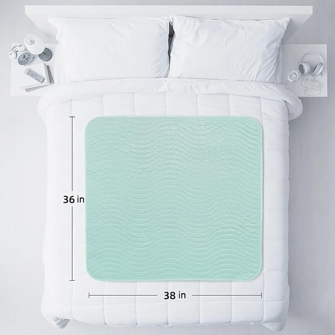 Tod PooL حامي سرير تويد بول القابل للتنفس | فليس مضاد للتكتل عالي الامتصاص قابل للغسل | ورقة مقاومة للماء سريعة الجفاف | ورقة حامي سرير للأطفال والبالغين | (وردي راني وزرقاء سماوية) - Image 3