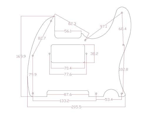 KAISH 8 Hole Tele Guitar Humbucker Pick Guard TL Pickguard for USA/Mexico Telecaster/Tele Vintage Tortoise - Image 2