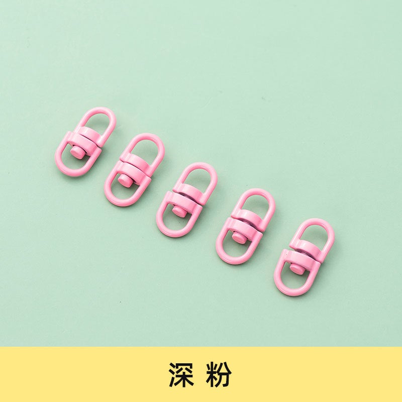 Colorful Alloy Swivel Clasps Keychain Rings Deep Powder 