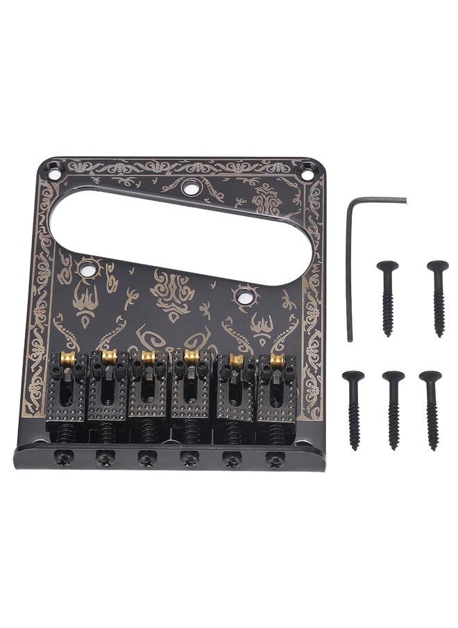 Thoraya - Electric Guitar Fixed Bridge Single Coil Pickup Installation Hole for TL Replacement Parts Accessories Black Carving Black - Image 1