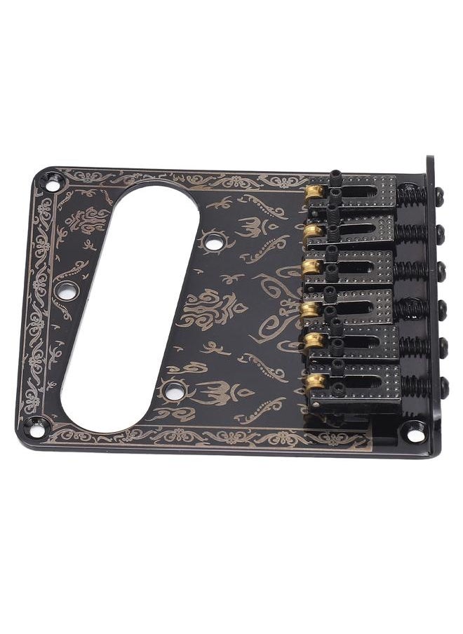 Thoraya - Electric Guitar Fixed Bridge Single Coil Pickup Installation Hole for TL Replacement Parts Accessories Black Carving Black - Image 1