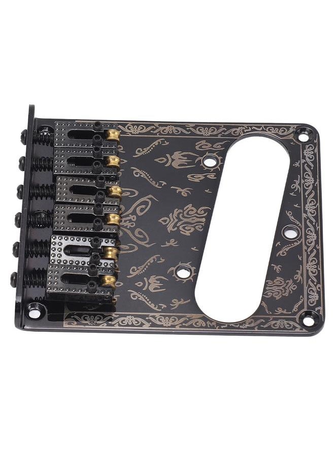 Thoraya - Electric Guitar Fixed Bridge Single Coil Pickup Installation Hole for TL Replacement Parts Accessories Black Carving Black - Image 1