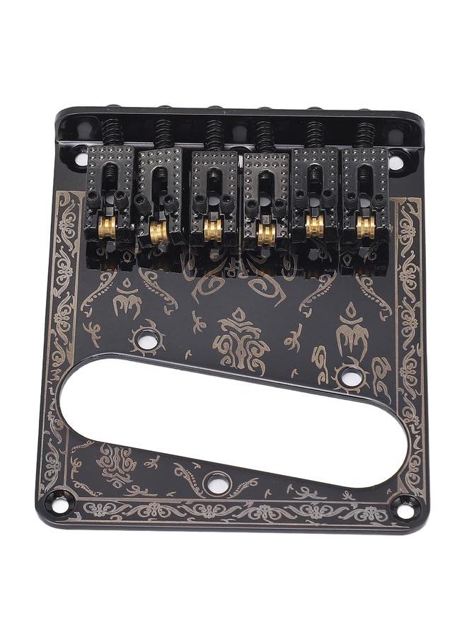 Thoraya - Electric Guitar Fixed Bridge Single Coil Pickup Installation Hole for TL Replacement Parts Accessories Black Carving Black - Image 1