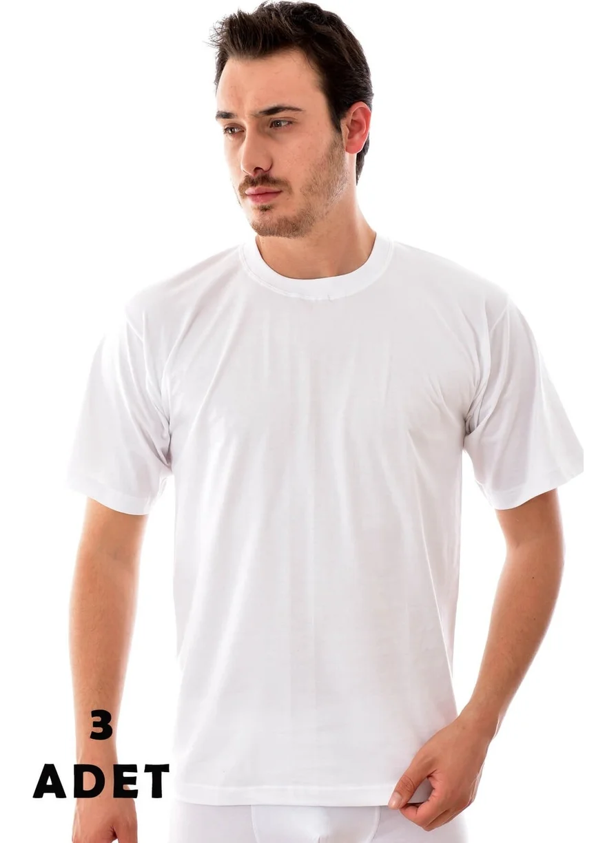 Tutku 3 Pieces Passion 0105 White Men's Half Sleeve Undershirt
