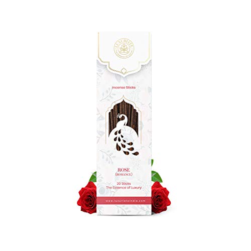 LUXURIATE Premium Incense Stick Agarbatti Rose Gulab (20 Sticks) for Home | Natural Organic Long Lasting Incense Agarbatti for Pooja Prayer Non-Toxic - Image 1