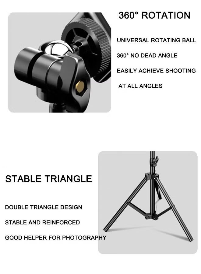 Floor projector stand universal projector tripod, 58-170cm retractable tripod, adjustable angle, high-quality alloy material, portable projector stand for projector camera iPhone webcam stand, 360° ball head rotation, can be used for home/conference/studio (black) - Image 5