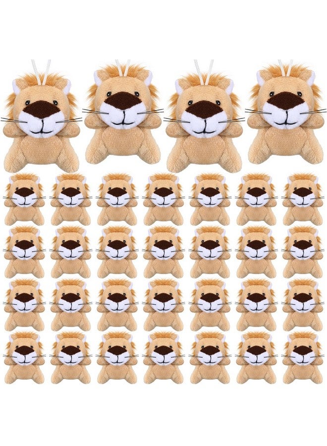 Shappy 50 Pcs Mini Animal Plush Toys Small Stuffed Animals Bulk Cute Tiny Plushies Keychains for Gift Party Carnival Prize(Lion) - Image 1