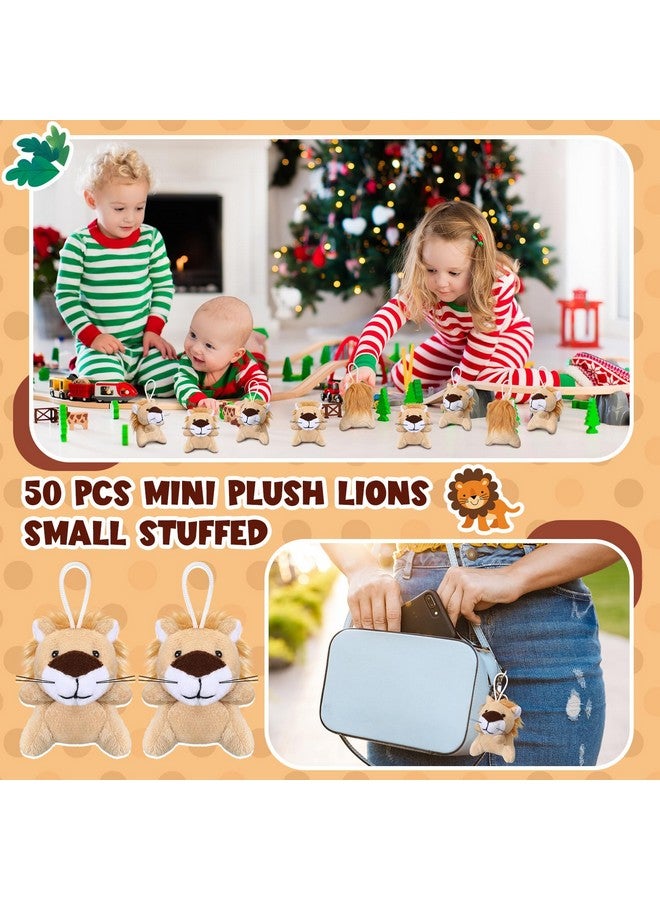 Shappy 50 Pcs Mini Animal Plush Toys Small Stuffed Animals Bulk Cute Tiny Plushies Keychains for Gift Party Carnival Prize(Lion) - Image 5