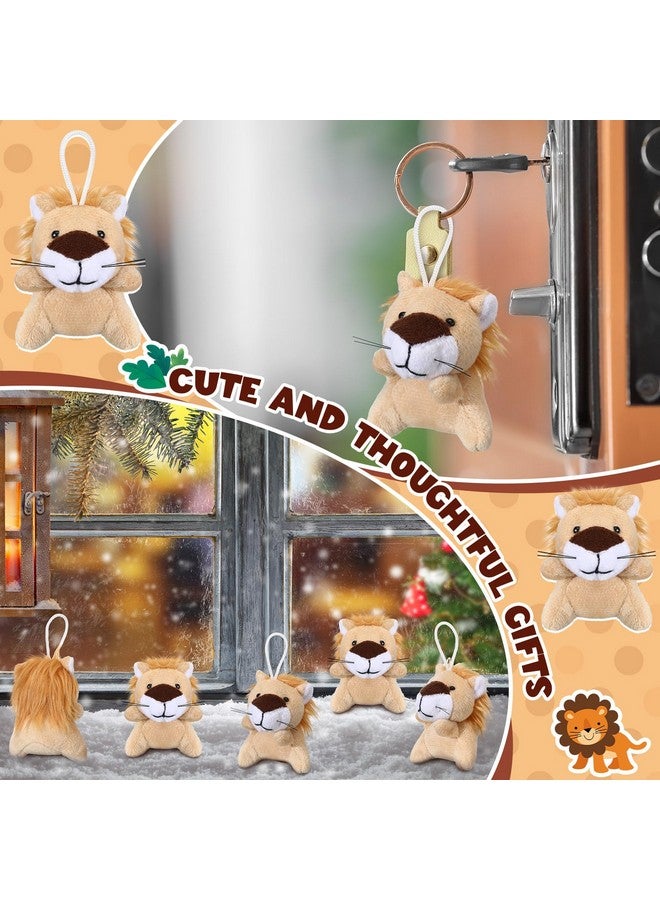 Shappy 50 Pcs Mini Animal Plush Toys Small Stuffed Animals Bulk Cute Tiny Plushies Keychains for Gift Party Carnival Prize(Lion) - Image 4
