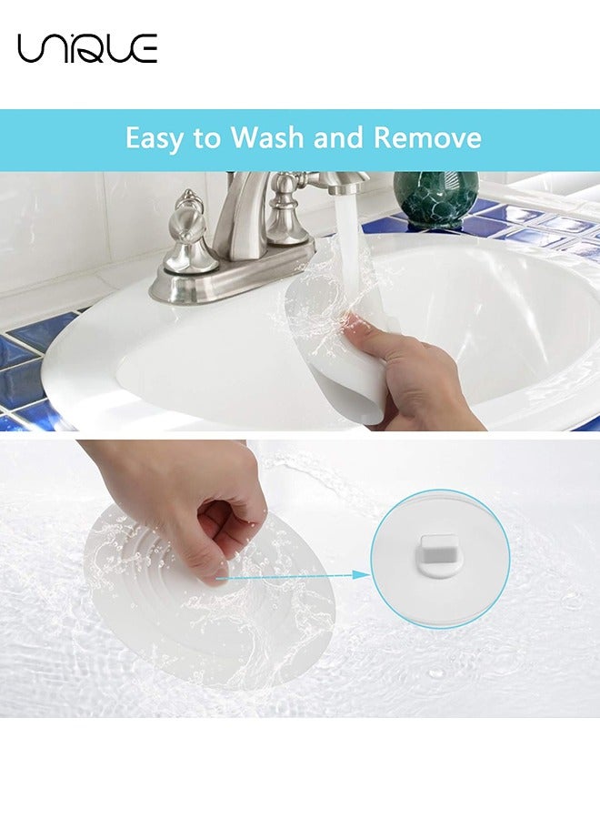 2 Pcs Bathtub Drain Cover - Silicone Bathtub Stoppers - 6 Inches Universal Bath Tub Stopper Replacement - Drain Plug Hair Stopper with Strong Suction - for Bathroom Kitchen Laundry - White/Grey