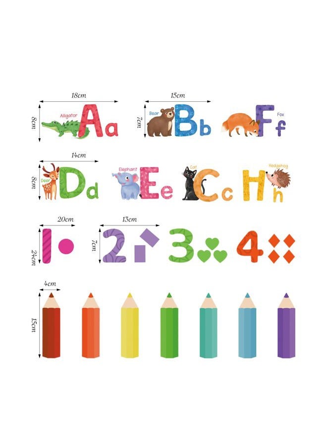 SHUCHING Animal Alphabet Numbers Wall Decals Peel and Stick, Self-Adhesive Vinyl Educational Wall Sticker, Wall Decor Art Home Decoration for Classroom Playroom Nursery - Image 5