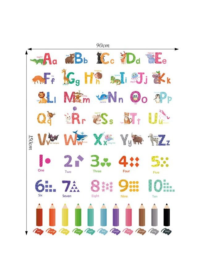 SHUCHING Animal Alphabet Numbers Wall Decals Peel and Stick, Self-Adhesive Vinyl Educational Wall Sticker, Wall Decor Art Home Decoration for Classroom Playroom Nursery - Image 4