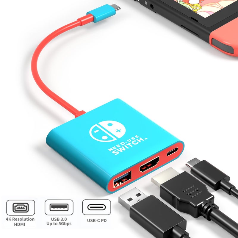 BIYTC Switch Dock Compatible with Nintendo Switch Docking Station Portable Switch TV Adapter Support 4K/30HZ Switch OLED Switch Travel Dock with HDMI2.0 USB3.0 Port (NOT Work for Switch 2) - Image 2