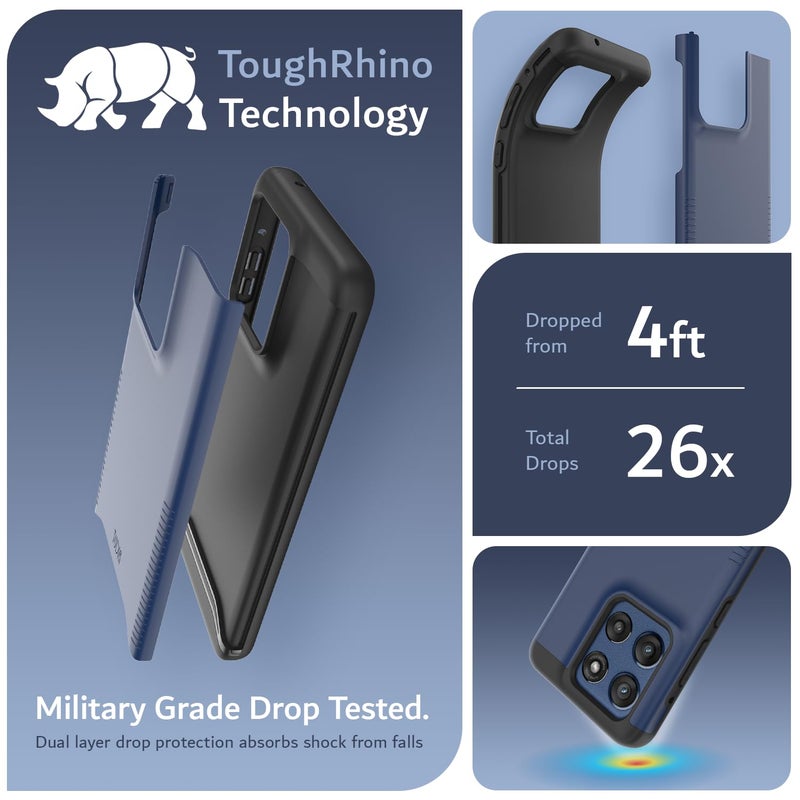 TUDIA Merge [Military Grade] for Motorola Moto G Stylus 5G 2025 Case - [Drop Tested] Dual Layer Shockproof Slim Rugged Grip Heavy Duty Protective Phone Cases Cover - Indigo Blue - Image 2