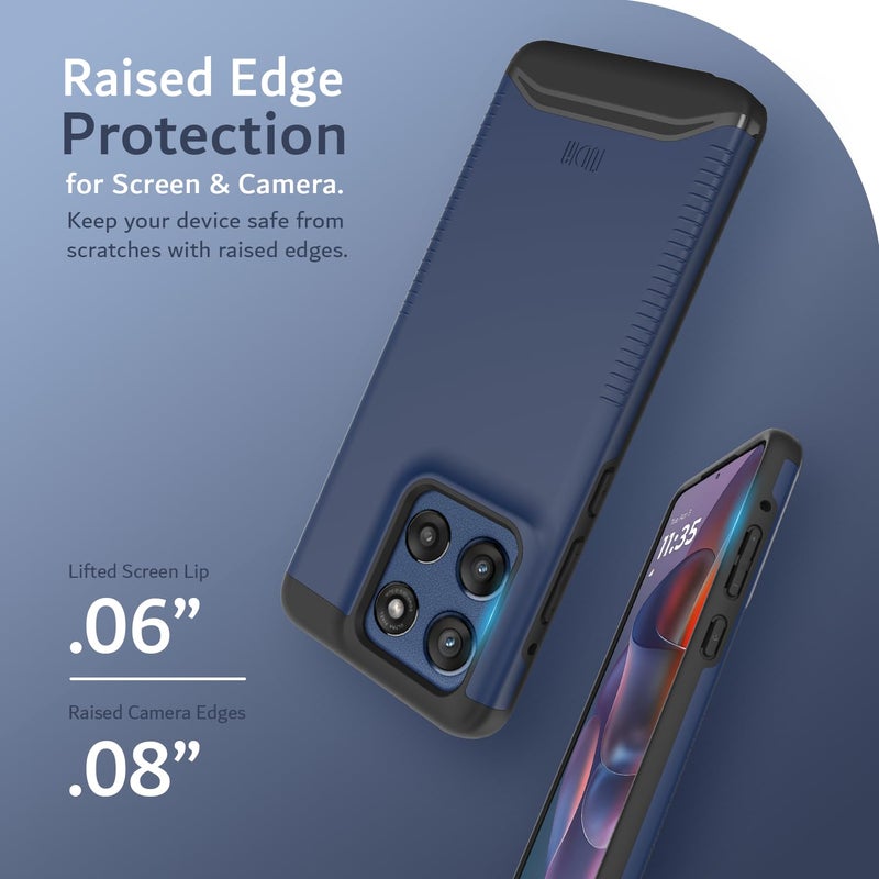 TUDIA Merge [Military Grade] for Motorola Moto G Stylus 5G 2025 Case - [Drop Tested] Dual Layer Shockproof Slim Rugged Grip Heavy Duty Protective Phone Cases Cover - Indigo Blue - Image 4