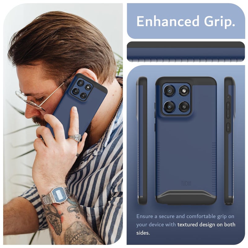 TUDIA Merge [Military Grade] for Motorola Moto G Stylus 5G 2025 Case - [Drop Tested] Dual Layer Shockproof Slim Rugged Grip Heavy Duty Protective Phone Cases Cover - Indigo Blue - Image 3