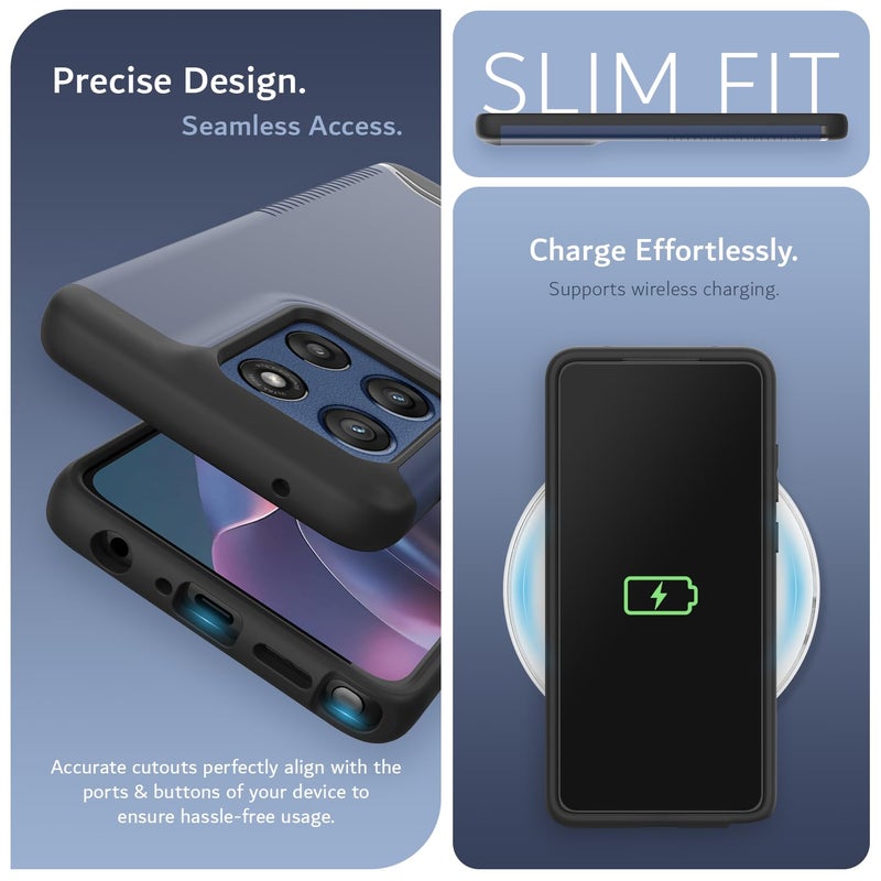 TUDIA Merge [Military Grade] for Motorola Moto G Stylus 5G 2025 Case - [Drop Tested] Dual Layer Shockproof Slim Rugged Grip Heavy Duty Protective Phone Cases Cover - Indigo Blue - Image 5