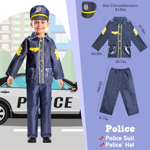 LOYO Kids Role Play Dress Up Clothes for 3-8 Years Old Play, 3 Sets Policeman/Chef/Doctor Costume for Kids And Toddlers Boys and Girls Halloween Costumes - Image 2