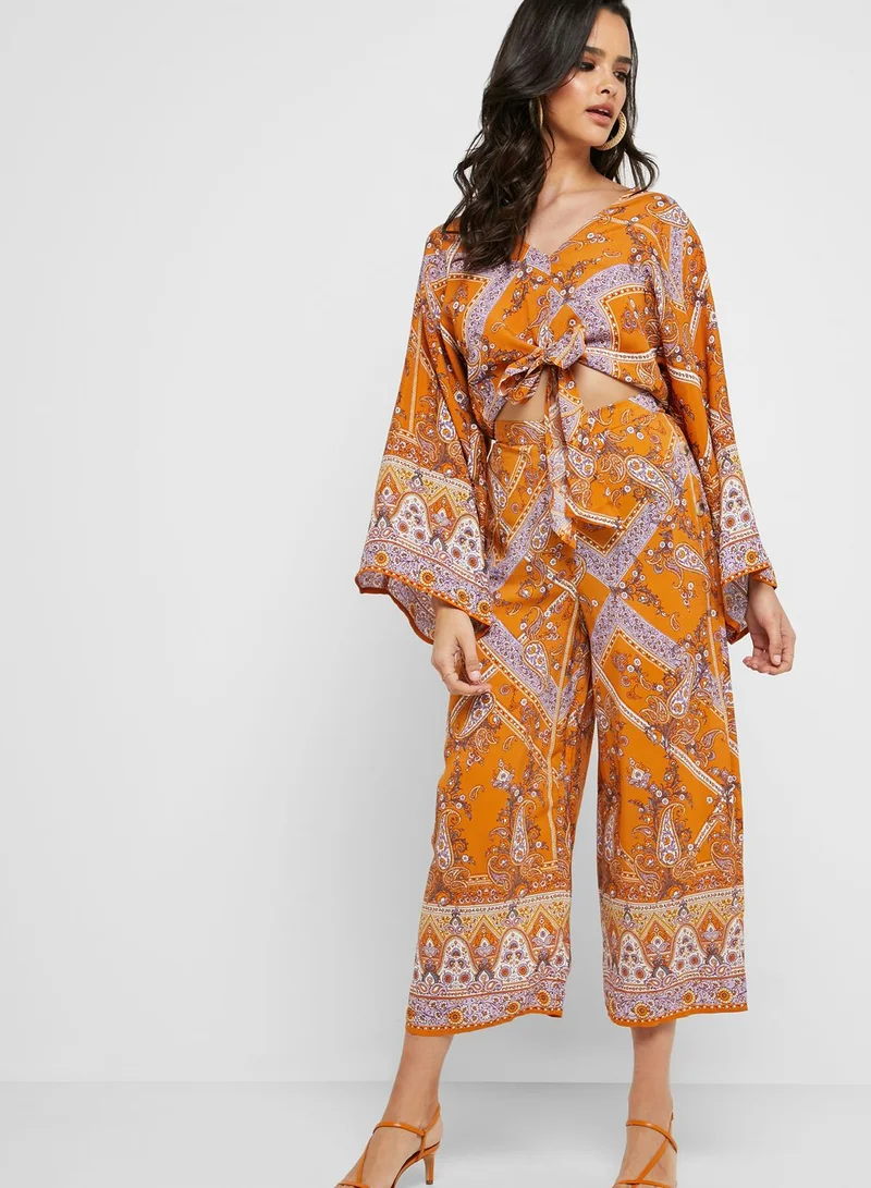 Miss Selfridge Paisley Border Print Kimono Top